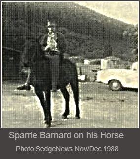Sparrie Barnard on his horse