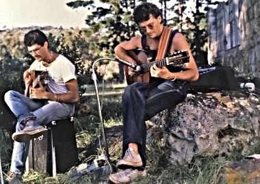 Steve and Tony practising together 1980s