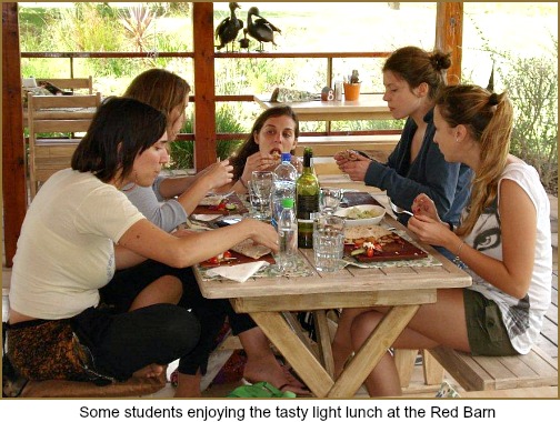 Gastronomic Students lunching at Red Barn, Rheenendal