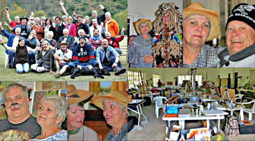 Zanne's art colony at their annual get-away in Clarens