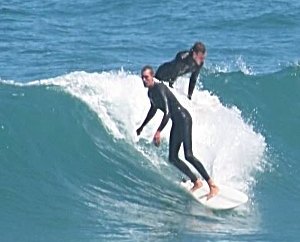 Surfing at Swartvlei Beach