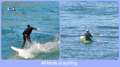 Surfing and canoeing in Buffalo Bay Surfing and canoeing in Buffalo Bay