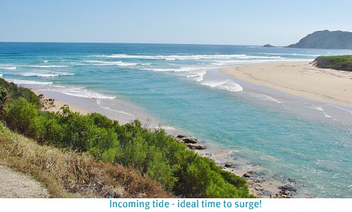 Incoming tide at Swartvlei River-mouth Incoming tide at Swartvlei River-mouth