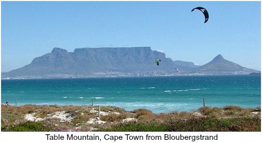 Kite Surfing from Bloubergstrand, Cape Town