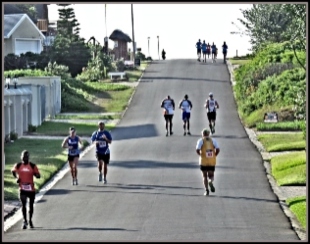 Some participants running in one of  Sedgefield's annual Tortoise Tuff races.