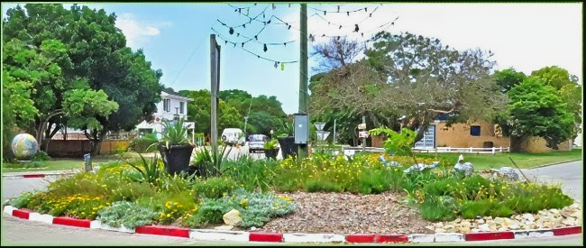 Garden on the traffic circle in Town