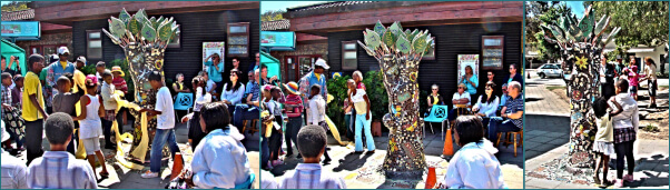 Tree of Life unveiling outside of Sedgefield Library