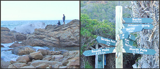 Rocks and sign at end of Victoria Bay road