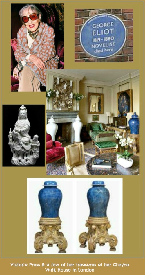 Victoria Press with some of the treasures in her London House Victoria Press with some of the treasures in her London House