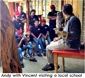 Andy with Vincent at a local school Andy with Vincent at a local school