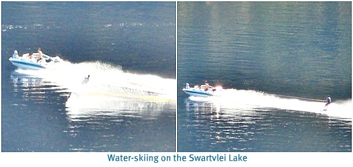Waterskiing on Swartvlei Waterskiing on Swartvlei Lake