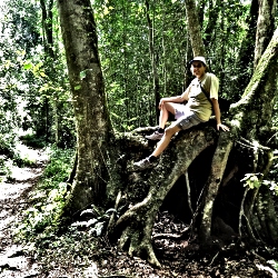 Taking a rest on the Woodville Forest hiking trail