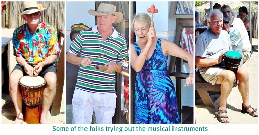 Some foodies trying out the musical instruments Some foodies trying out the musical instruments